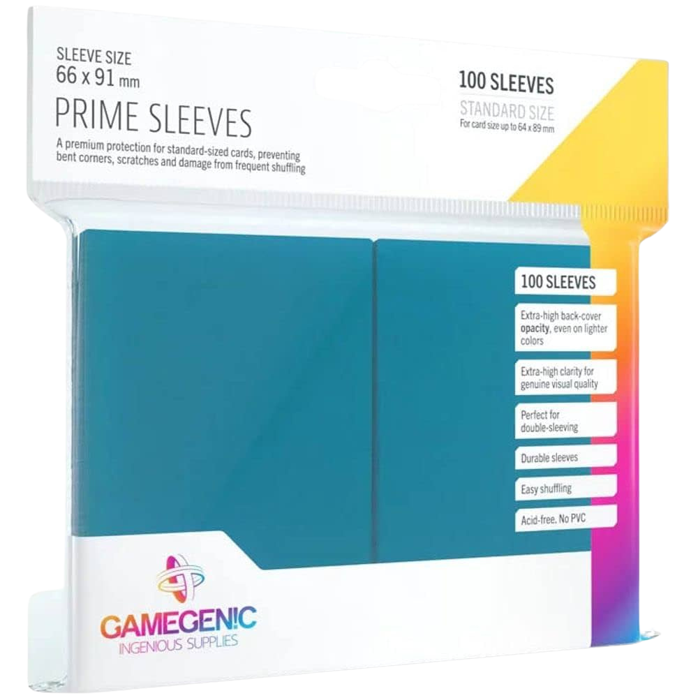 100 STANDARD SIZE MATTE PRIME SLEEVES - BLUE - Gamegenic